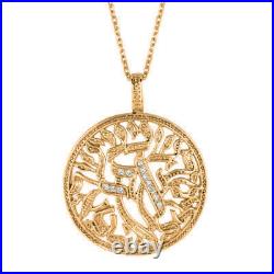 0.12 Carat Natural Diamond Necklace 14K Yellow Gold G-H SI 18'