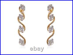 0.52 Cts Round Brilliant Cut Diamonds Stud Earrings In Solid 14Karat Yellow Gold