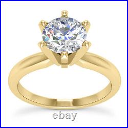 1.03 CT H VS1 Round Cut Diamond Solitaire Engagement Ring 14k Yellow Gold