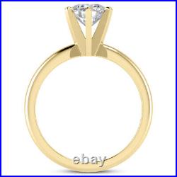 1.03 CT H VS1 Round Cut Diamond Solitaire Engagement Ring 14k Yellow Gold