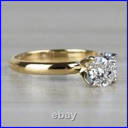 1.35 Carat H/VVS2 Round Cut Diamond Ring Solitaire Engagement 14k Two-Tone Gold