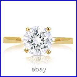 1 Ct Classic 4 Prong Round Cut Diamond Engagement Ring I1 H Yellow Gold 18k