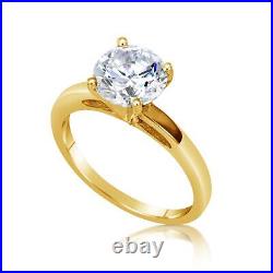 1 Ct Classic 4 Prong Round Cut Diamond Engagement Ring I1 H Yellow Gold 18k