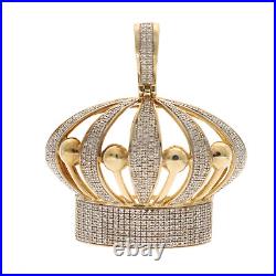 10 Karat 0.90 Ctw Real Natural Diamond Puffed Crown Charm