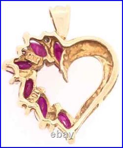 10 Karat Yellow Gold Heart Pendant with Amethyst and Diamonds 101-875