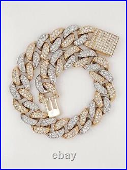10 mm Iced out Luxury Cuban Chain 5 carat Diamond Bracelet Rapper Chain For Men