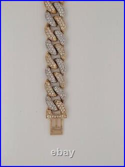 10 mm Iced out Luxury Cuban Chain 5 carat Diamond Bracelet Rapper Chain For Men