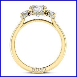 100% Natural 1.45 Carat VVS2/D Round Cut Diamond Engagement Ring Yellow Gold 14k