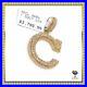 10K Solid Real Yellow Gold Natural 1.5C Diamond LETTER Initial C Pendant Charm