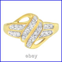 10K Yellow Gold Plated. 925 Sterling Silver 1.0 Cttw Diamond Ring
