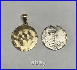 14 Karat Yellow Gold Saint Barbara Santa Barbara 21mm (Nickel Size) Medal
