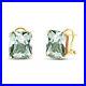 14K. GOLD FRENCH CLIPS EARRING WITH GREEN AMETHYSTS (Yellow Gold)