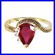14K. SOLID GOLD RING WITH NATURAL DIAMONDS & RUBY (Yellow Gold)
