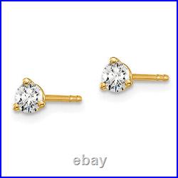 14K Yellow Gold 1/4 carat Round Lab Grown Diamond Stud Earrings