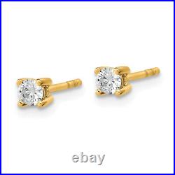 14K Yellow Gold 1/5 carat Round Lab Grown Diamond Stud Earrings