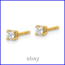 14K Yellow Gold 1/7 carat Round Lab Grown Diamond Stud Earrings