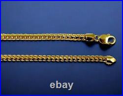 14K Yellow Gold 1mm-6mm Solid Franco Round Box Chain Necklace All Sizes Real