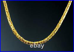 14K Yellow Gold 2mm-5mm Byzantine Square Box Chain Necklace All Sizes Real