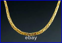 14K Yellow Gold 2mm-5mm Byzantine Square Box Chain Necklace All Sizes Real