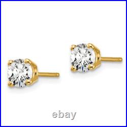 14K Yellow Gold 3/4 carat Round Lab Grown Diamond Stud Earrings
