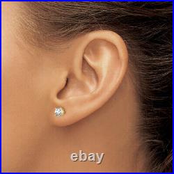 14K Yellow Gold 3/4 carat Round Lab Grown Diamond Stud Earrings