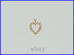 14K Yellow Gold Diamond Heart 1 Carat Pendant
