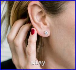 14K Yellow Gold IGI GIA Certified Diamond Earring 4 Prong 1.50 Carat Lab Grown