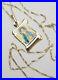 14K Yellow Gold Religious Enamel Lady of Guadalupe Pendant for Necklace