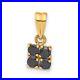 14K Yellow Gold Sapphire Cluster Square Pendant