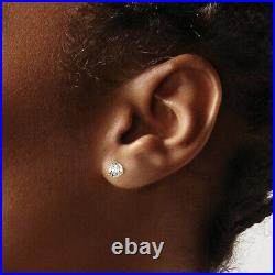 14k Yellow Gold 1 Carat Round Vs/si Gh Lab Grown Diamond Stud Earrings Hidden