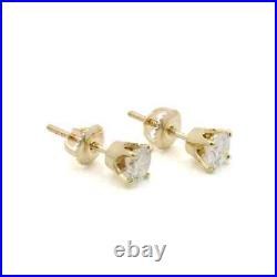 14k Yellow Gold. 95ctw Round Diamond Solitaire Stud Earrings #J75829-1