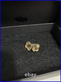 14k Yellow Gold Clover Earrings, Push Back, Butterfly Closure, Brand New