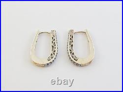 14k Yellow Gold Diamond Huggie Hoop Earrings 1.00 carat