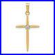 14k Yellow Gold Diamond Polished Passion Cross Pendant L-1.23 Inch 0.81 gram
