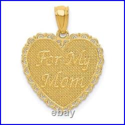 14k Yellow Gold For My Mom Pendant, 18mm