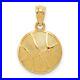 14k Yellow Gold Satin and Polished Basketball Pendant Gift for Women