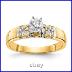14k yellow gold 1/15 carat diamond trio engagement ring