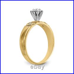 14k yellow gold 1/15 carat diamond trio engagement ring