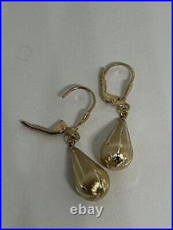 14kt. Yellow gold tear drop earrings, 2.0 grams