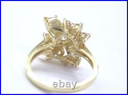 18Kt Round & Baguette Diamond Multi Shape Yellow Gold Cluster Ring 2.03Ct