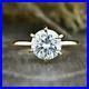 2.0 Ct Round Lab Created Moissanite Solitaire Engagement Ring In 9k Yellow Gold