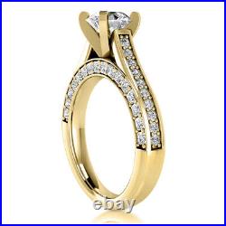 2.05 Carat I VS1 Natural Round Cut Diamond Engagement Ring 14k Yellow Gold