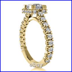2.28 Carat Princess Cut Diamond Engagement Ring 14k Yellow Gold H SI1 Treated