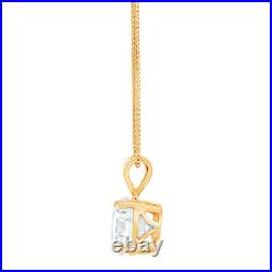 2.50Ct Round Cut 14k Yellow gold simulated diamond Solitaire Pendant 16 chain