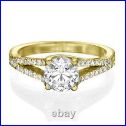 3/4 Carat D VS2 Classic Diamond Engagement Ring Round Cut 18K Yellow Gold