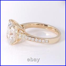 3.65ct Princess Cut Lab Created Diamond 14k Yellow Gold Finish Engagement Ring