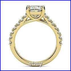3.71 Ct H VVS2 Cushion Cut Solitaire Lucida Lab Created Diamond Engagement Ring