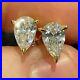 3.8 TCW Pear Cut Moissanite Solitaire Engagement Earring 14K Yellow Gold Plating