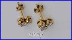 333 Yellow Gold Women's Zirconia 8Carat High Quality Stamped Earrings NEW