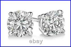 $4000 1/2 Ct TW Natural Round Diamond Stud Earring Set 14k Yellow Gold Earrings